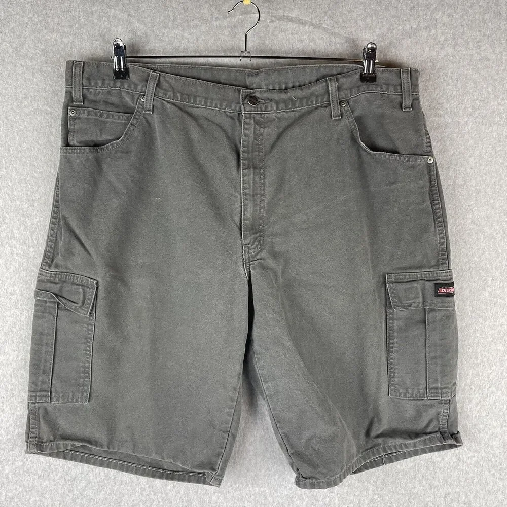 Dickies Mens Sz 42 Shorts Carpenter Jean Grey Relaxed Fit‎ Work Painter Denim